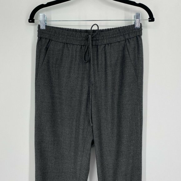 J. Crew Drapey Wool Blend Jogger Pants Women Size 2 Drawstring Stretch Crop Gray - Picture 2 of 10